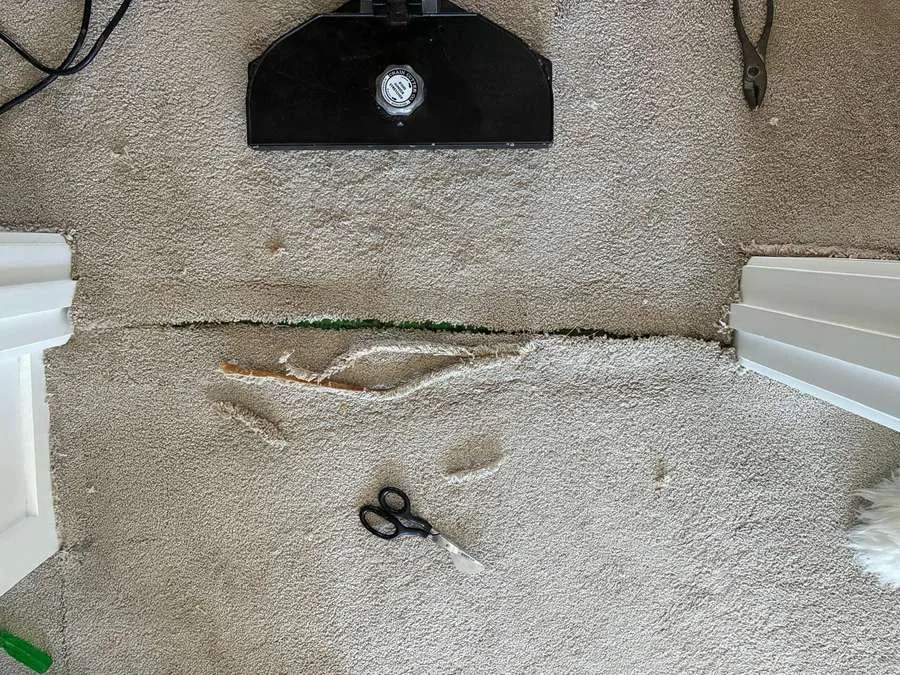 Before: Carpet Seam Repair